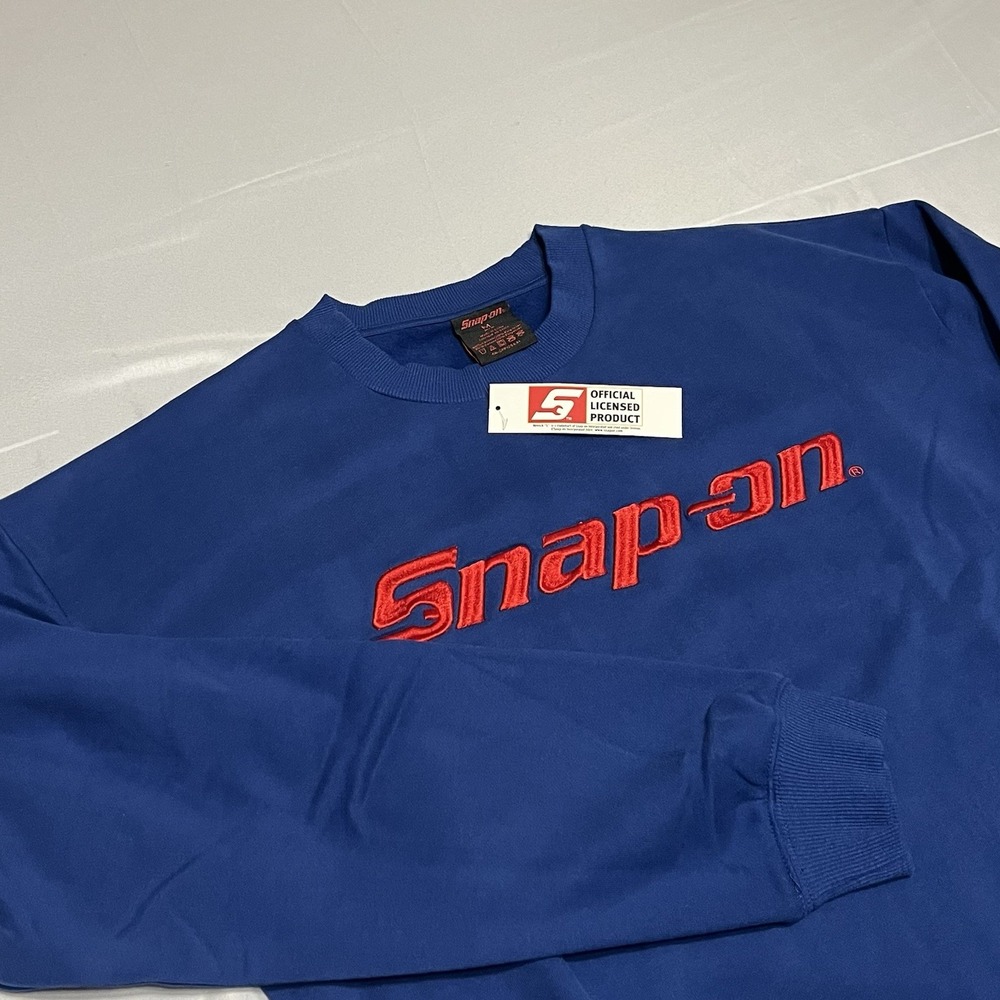 NWT Snap On Tools Sweatshirt Adult Medium Blue Embroidered